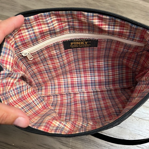 VTG BLACK LEATHER FAUX PYTHON BAGS BY PINKY BAG - Picture 9 of 16